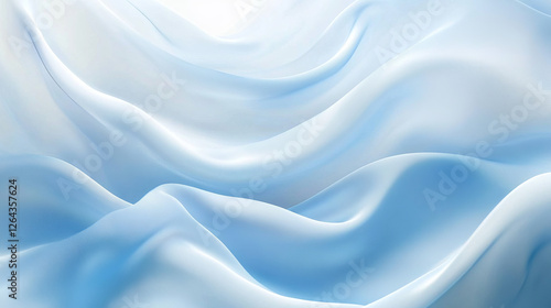 Wallpaper Mural Realistic light blue silk fabric background. Vector illustration of sky color satin cloth texture with smooth drapery surface. Soft material with waves pattern. Bed sheet top view. Banner template Torontodigital.ca