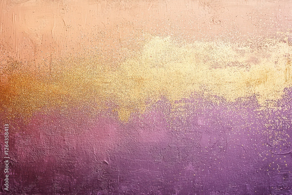 Obraz premium Subtle sparkling glitter adds a textural dimension to the gradient transition from soft lavender to warm apricot.