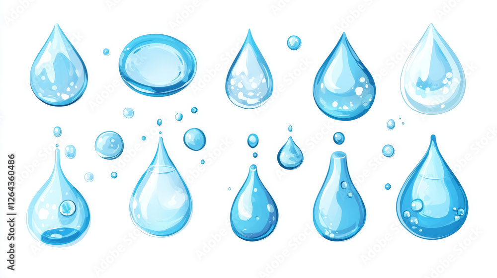 Liquid spills, water drops and puddles isolated on transparent background. Clear droplets of pure aqua, blue cosmetic serum or gel in top view, vector realistic set Liquid spills, water drops and puddles isolated on transparent background. Clear droplets of pure aqua, blue cosmetic serum or gel in top view, vector realistic set