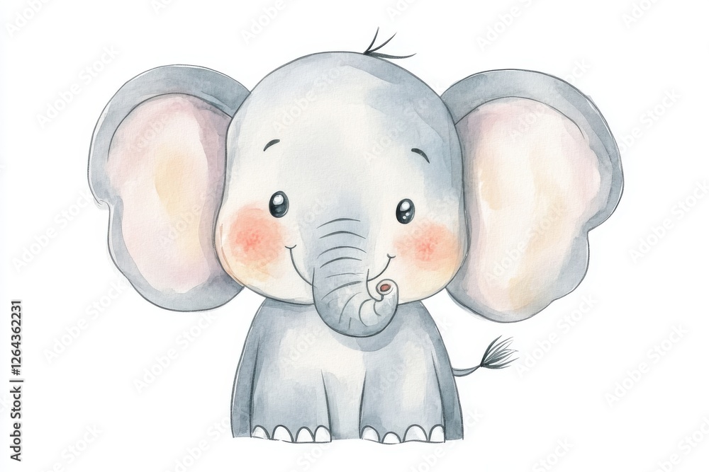 A cute, hand-drawn illustration of a joyful elephant with big ears and a playful smile, perfect for children's decor or educational materials. A cute, hand-drawn illustration of a joyful elephant with big ears and a playful smile, perfect for children's decor or educational materials.