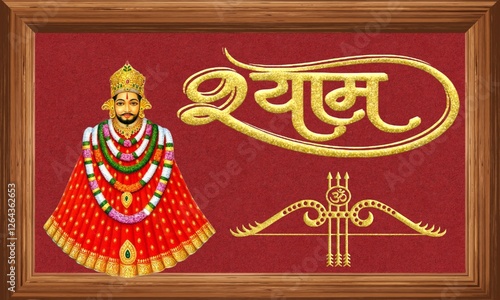 Photography Khatushyam ji picture with logo and name in photo frame