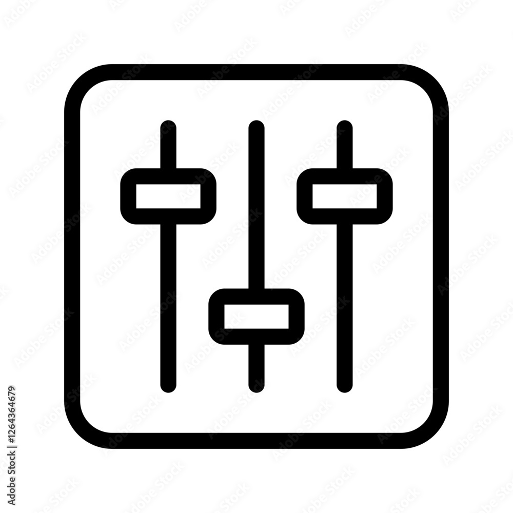 Stylish Audio Mixer Icon for User Interface Stylish Audio Mixer Icon for User Interface