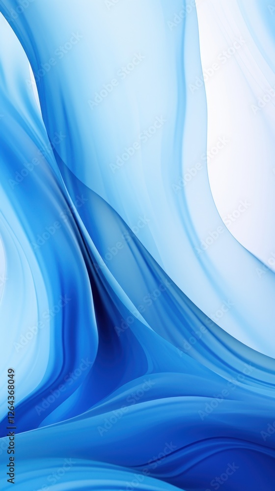 Fototapeta premium Blue fluid abstraction background backgrounds wave simplicity.