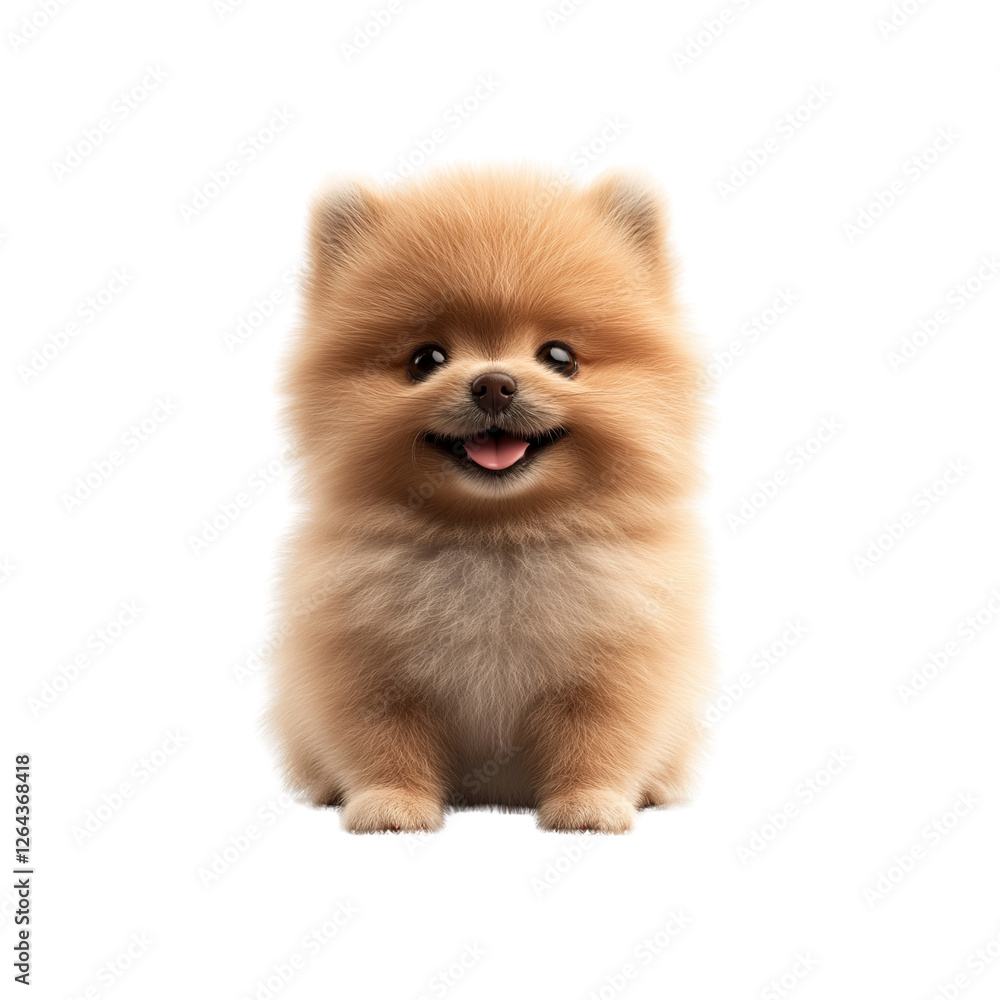 Adorable Pomeranian Puppy Sitting and Smiling Adorable Pomeranian Puppy Sitting and Smiling