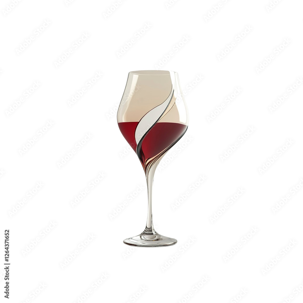Elegant Red Wine in a Swirl Designed Glass Elegant Red Wine in a Swirl Designed Glass