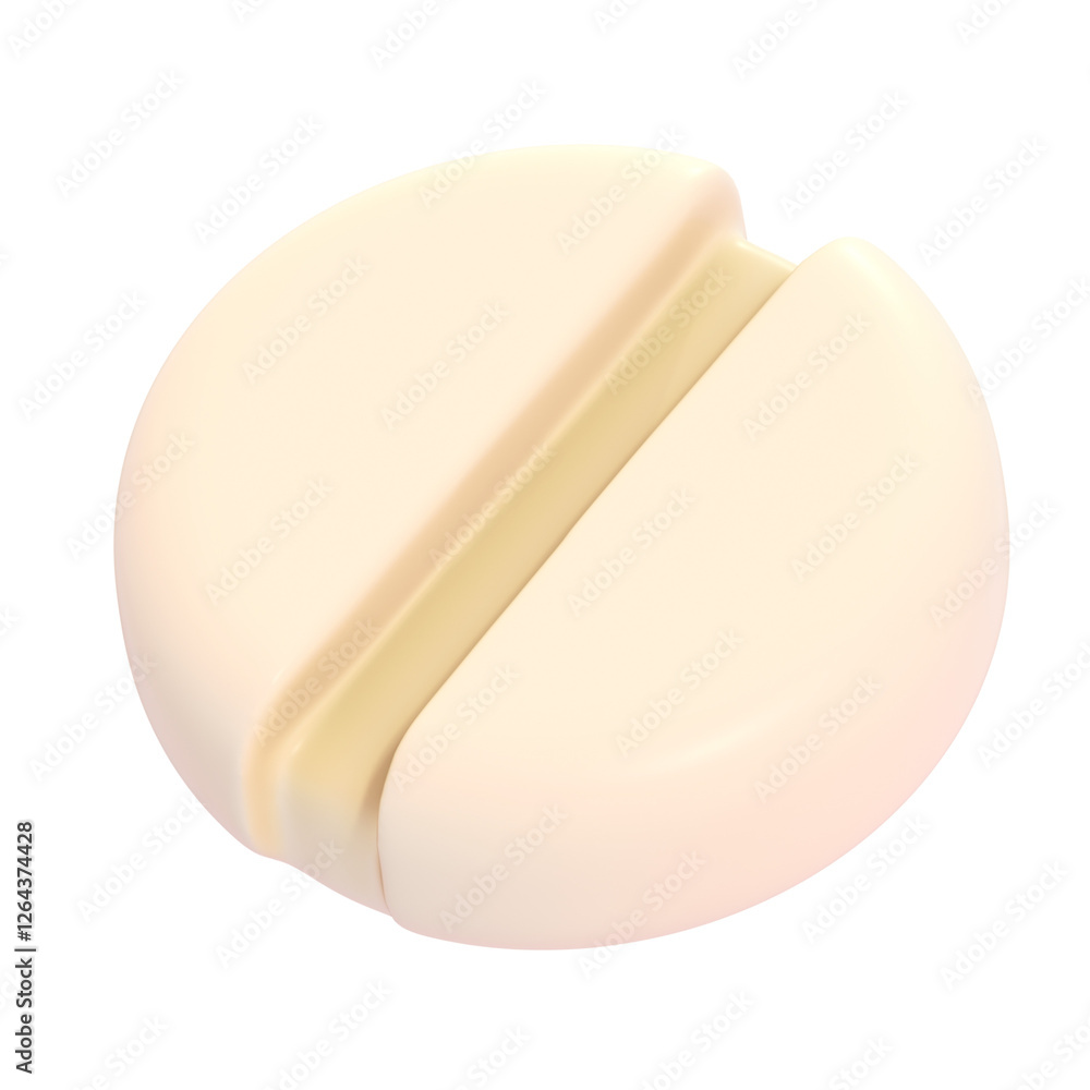 Cute 3d Render of Pink Round Pill Illustration Cute 3d Render of Pink Round Pill Illustration