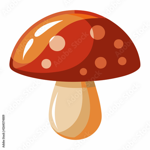 Portobello Mushroom Vector on White Background