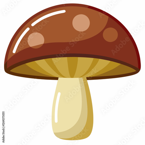 Portobello Mushroom Vector on White Background