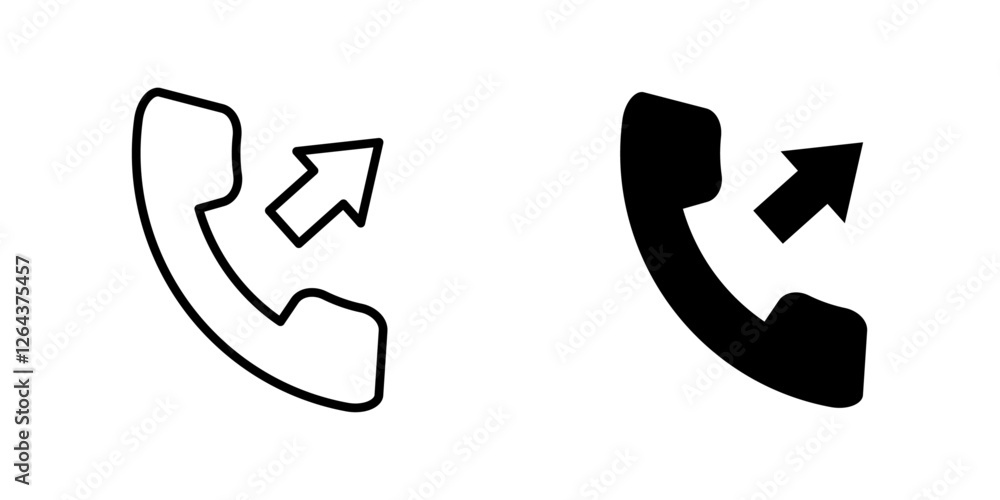 Call outgoing icons. stroke line and black solid icons Call outgoing icons. stroke line and black solid icons