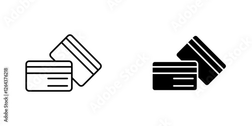 Credit card icons. stroke line and black solid icons