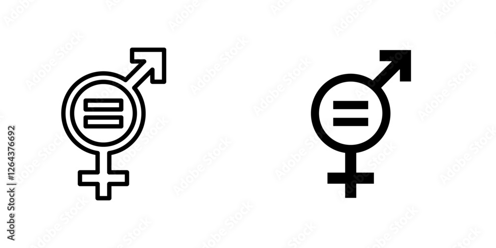 Equality icons. stroke line and black solid icons Equality icons. stroke line and black solid icons
