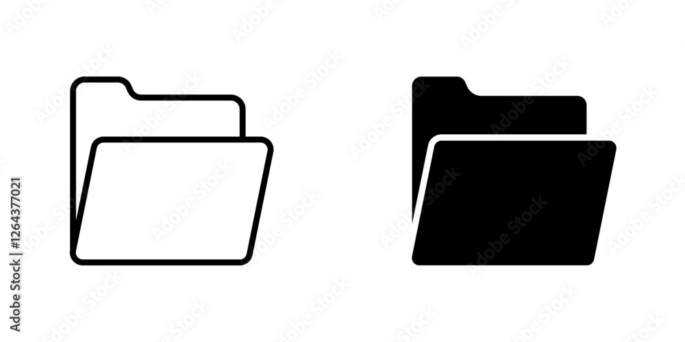 Folder icons. stroke line and black solid icons Folder icons. stroke line and black solid icons