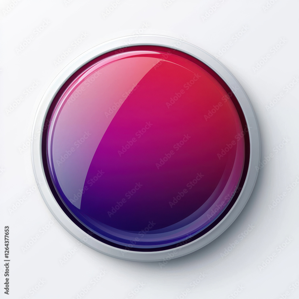 Glossy circular gradient button with vibrant colors, 3D Botton call to action Icon isolated design on white background Glossy circular gradient button with vibrant colors, 3D Botton call to action Icon isolated design on white background