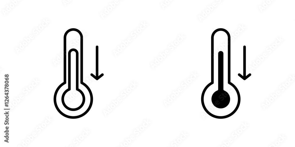Low Temperature icons. stroke line and black solid icons Low Temperature icons. stroke line and black solid icons