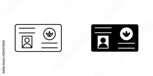 Medical marijuana card icons. stroke line and black solid icons