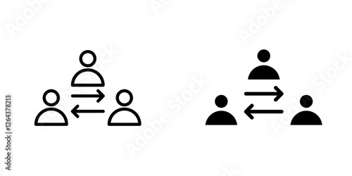 Mediator icons. stroke line and black solid icons