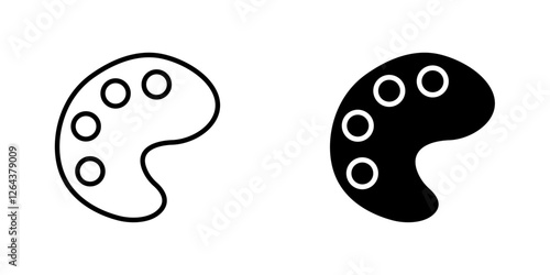 Palette icons. stroke line and black solid icons