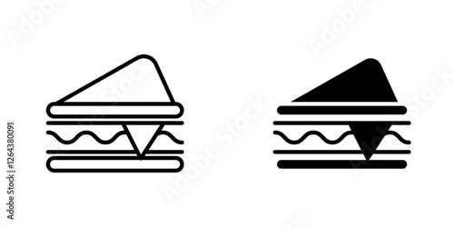 Sandwich icons. stroke line and black solid icons