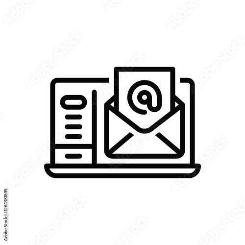 Black line icon for email