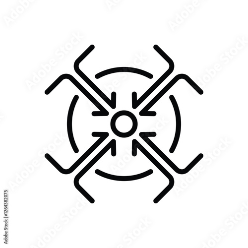Black line icon for join