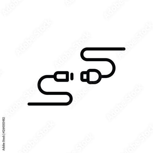 Black line icon for cable