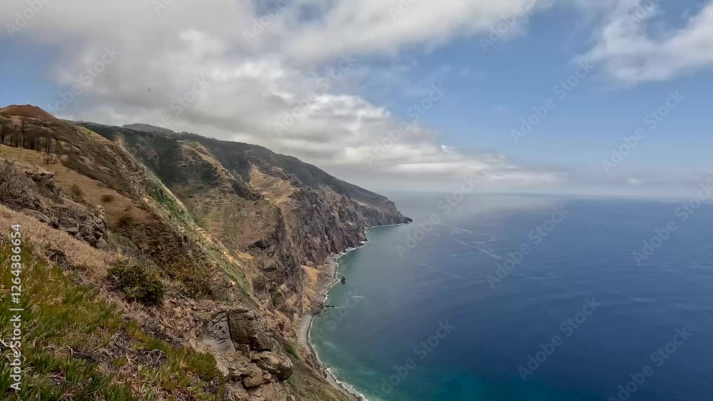 The coastline of Madeira during the day. The coastline of Madeira during the day.