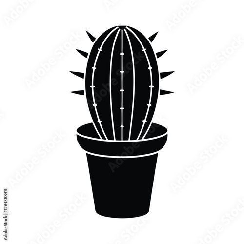 a cactus on a earthen designable pot.