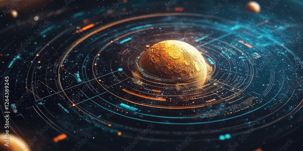 a web interface featuring a space exploration theme, with holographic elements, celestial navigation bars, and responsive design. a web interface featuring a space exploration theme, with holographic elements, celestial navigation bars, and responsive design.