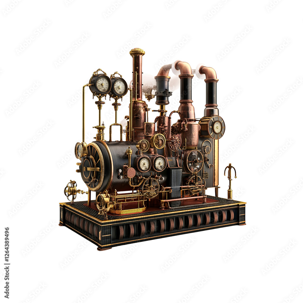 Intricate Steampunk Engine Model A Detailed 3D Render of a Victorian-Era Machine Intricate Steampunk Engine Model A Detailed 3D Render of a Victorian-Era Machine