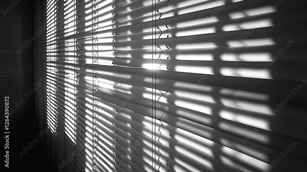 Venetian Blinds: A Monochromatic Study in Light and Shadow Venetian Blinds: A Monochromatic Study in Light and Shadow