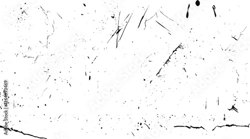 Grunge dirty texture background overlay. Faded black-white dyed paper texture. Sketch grunge design. Use for poster, cover, banner, mock-up, stickers layout.