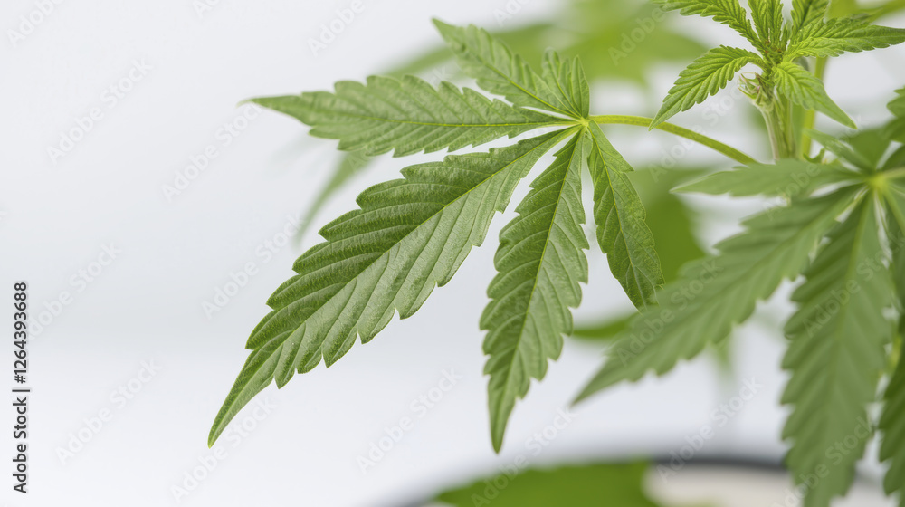 Fresh green cannabis leaves with vibrant appearance, showcasing their unique shape and texture