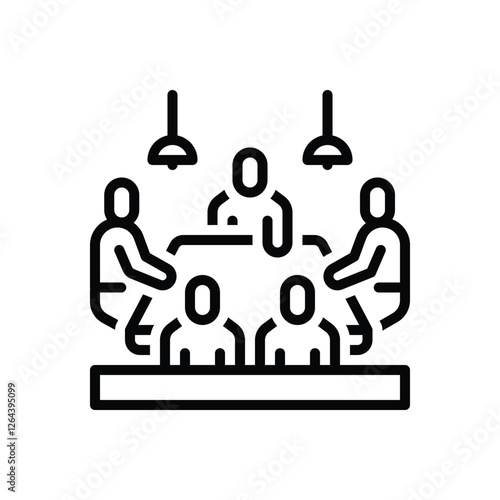 Black line icon for meeting