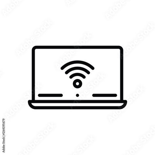 Black line icon for wifi