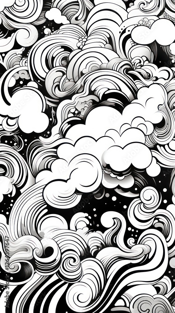 Fototapeta premium Abstract doodle drawing pattern sketch.