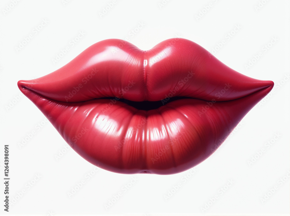 Fototapeta premium Luscious red lips! Perfect for beauty, fashion, or romance-themed designs. High quality and ready to make your project pop