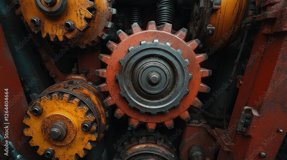 Rusty Gears: A Close-Up of Industrial Machinery Rusty Gears: A Close-Up of Industrial Machinery