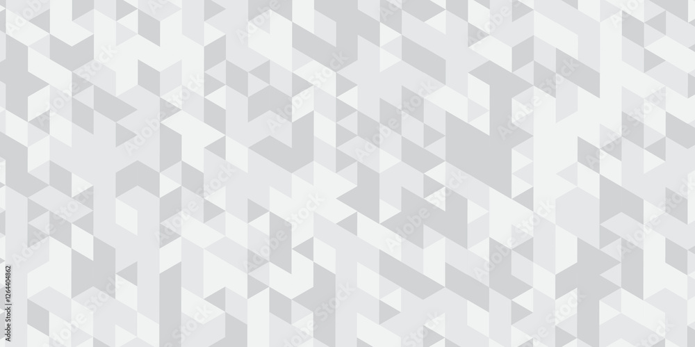 Abstract geometric white and gray background seamless mosaic and low polygon triangle texture wallpaper. Triangle shape retro wall grid pattern geometric ornament tile vector square element. Abstract geometric white and gray background seamless mosaic and low polygon triangle texture wallpaper. Triangle shape retro wall grid pattern geometric ornament tile vector square element.