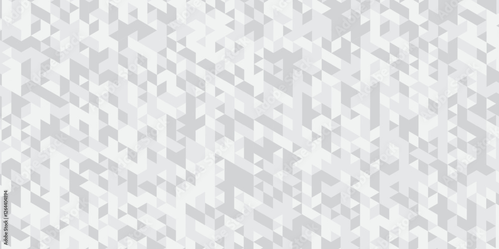 Abstract geometric white and gray background seamless mosaic and low polygon triangle texture wallpaper. Triangle shape retro wall grid pattern geometric ornament tile vector square element. Abstract geometric white and gray background seamless mosaic and low polygon triangle texture wallpaper. Triangle shape retro wall grid pattern geometric ornament tile vector square element.