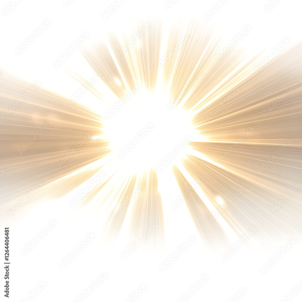 Realistic Sunlight with Glare Effect on Transparent Background Realistic Sunlight with Glare Effect on Transparent Background