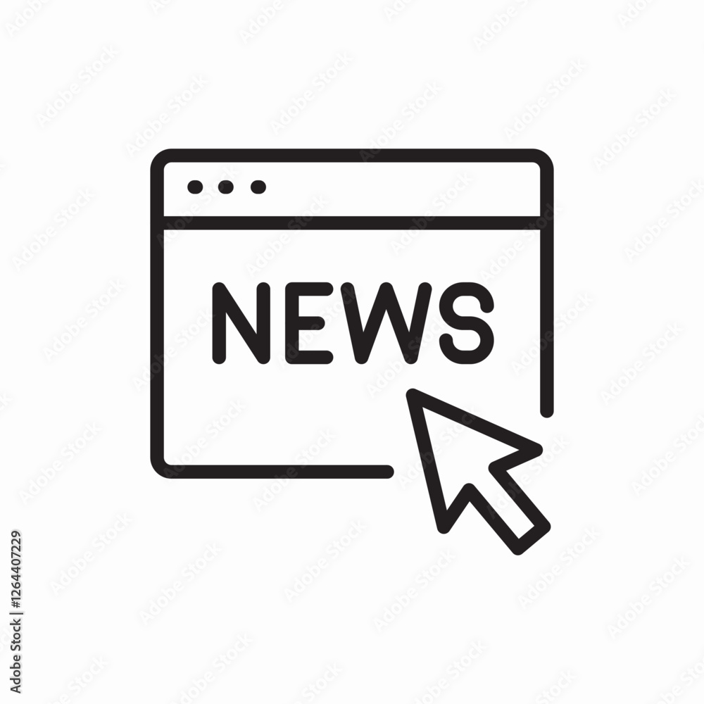 Online news website icon vector sign Online news website icon vector sign