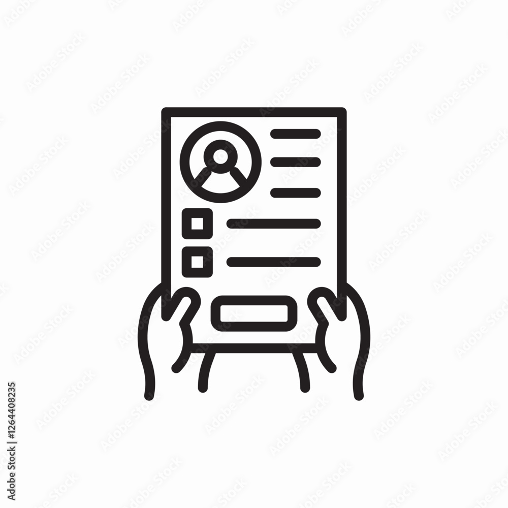 Job interview resume icon vector sign Job interview resume icon vector sign