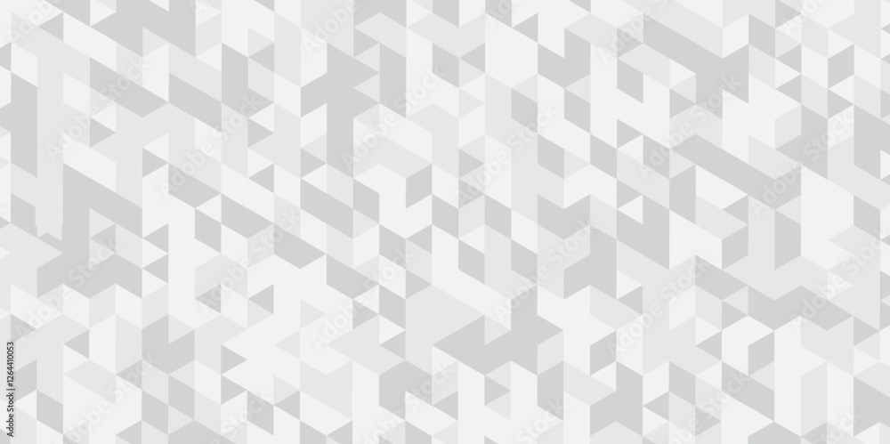 Abstract geometric white and gray background seamless mosaic and low polygon triangle texture wallpaper. Triangle shape retro wall grid pattern geometric ornament tile vector square element. Abstract geometric white and gray background seamless mosaic and low polygon triangle texture wallpaper. Triangle shape retro wall grid pattern geometric ornament tile vector square element.