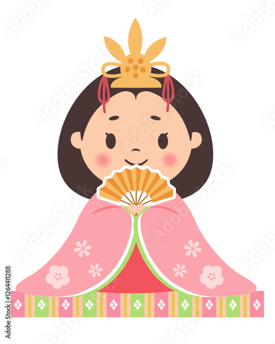ひな祭り_雛人形_おひなさま（背景白）姫