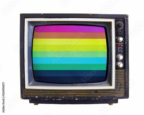 Retro TV isolated on white background. AI generative photo