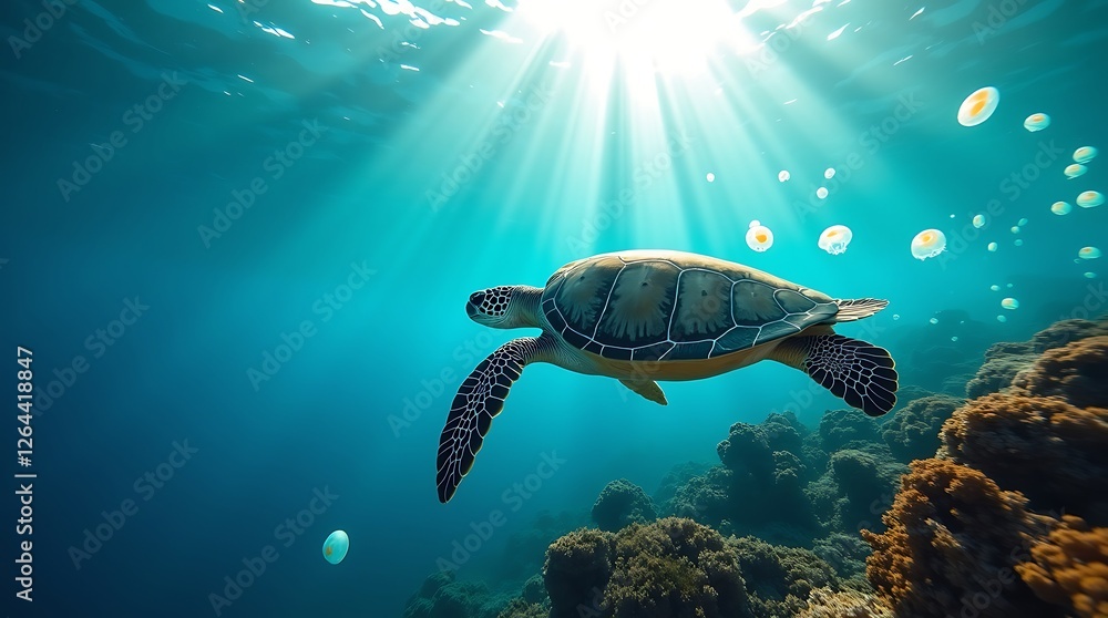 Sea Turtle Grace: Underwater Serenity Sea Turtle Grace: Underwater Serenity