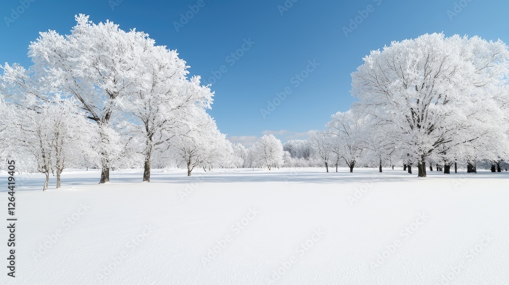 Fototapeta premium Snowy Winter Trees Landscape