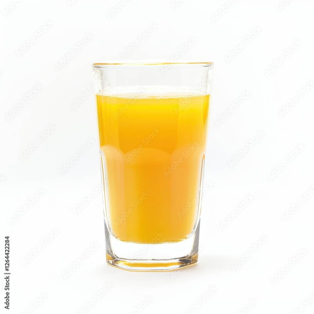 Orange juice in glass isolated on white background, clipping path included.