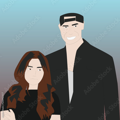 a pair of lovers sulked and smiled