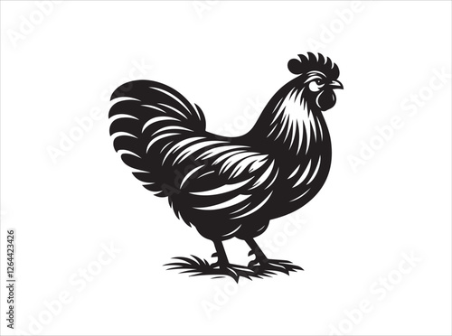 "Hen Silhouette Vector Collection Simple Chicken Outline for Farm and Rustic Designs"